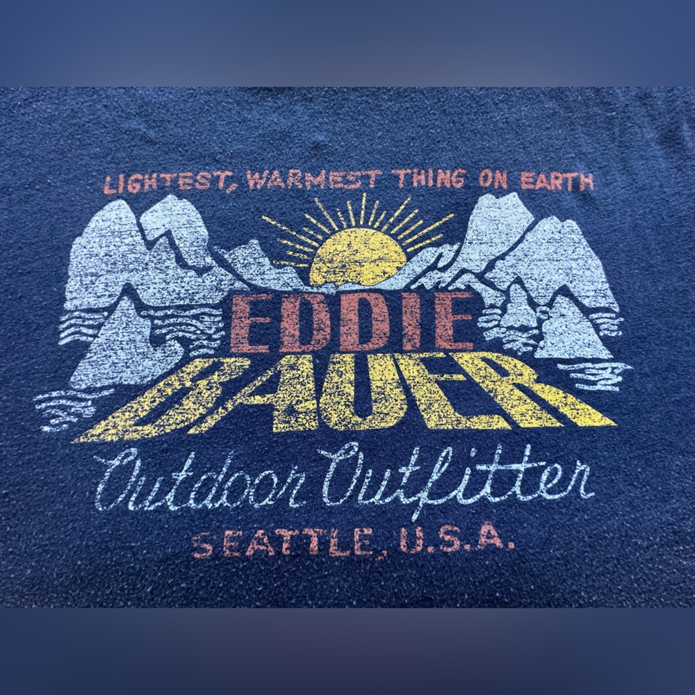 Medium Eddie Bauer graphic tee. Blue/grey. - Picture 4 of 6